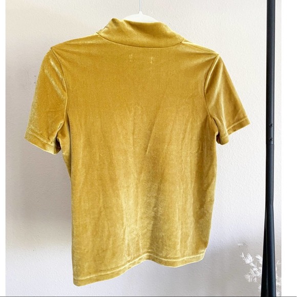 Madewell Gold Velvet Mockneck Tee Short Sleeves Top Size XS - Picture 2 of 9